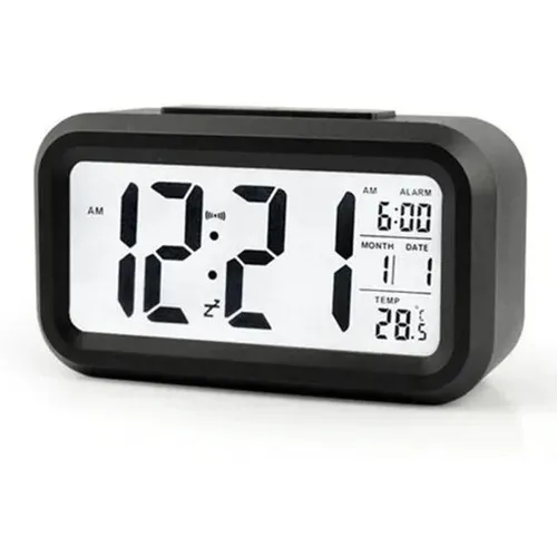 Reloj Digital Lcd Led, Despertador, Temperatura, Color Negro