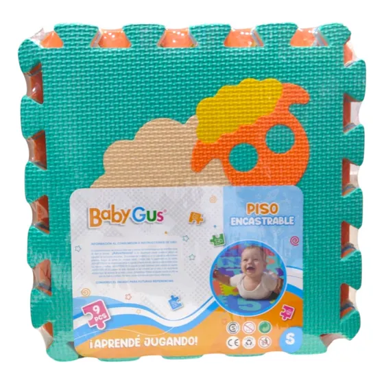 Piso Encastrable De Goma De Eva Animales X 9 Piezas Cuadradas De 30cm X 30cm Grosor 0.5cm Sebigus 55224