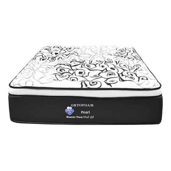 Colchón Spring Air Pearl Ortopédico Para Cama Matrimonial Color Gris Oscuro