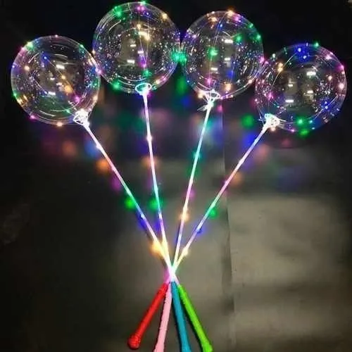 Juego de 50 globos LED transparentes con forma de burbuja para fiestas, LED parpadeantes, varios colores