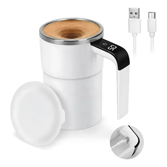 Taza Mezcladora Térmica Recargable Blanco Mezcladora