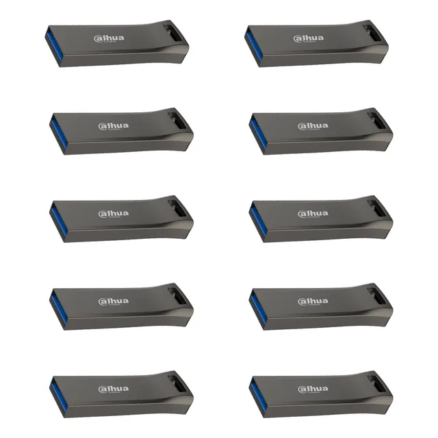 Kit Dahua 20 Memorias Usb Flash Drive U156-32-64gb/20 Diseño Compacto Y Elegante Fácil De Usar Hasta 110 Mbs De Lectura Y Escritura Hasta 45 Mbs Color Negro