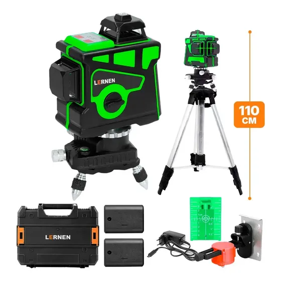 Nivel Laser Profesional 12 Líneas + Maletín + Trípode! Verde