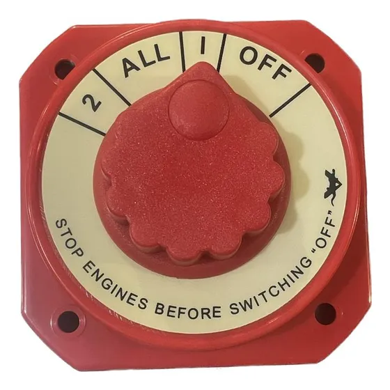 Switch Selector Para Dos Baterías Marino Rojo 11 X 11cm