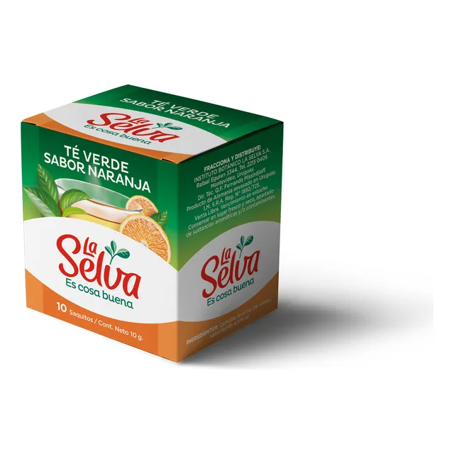 Té Verde Sabor Naranja La Selva 10 Sobres