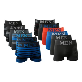 Kit 10 Cuecas Box Boxer Adulto Microfibra Estampadas Kit 10 Cuecas Box Boxer Adulto Microfibra Estampadas