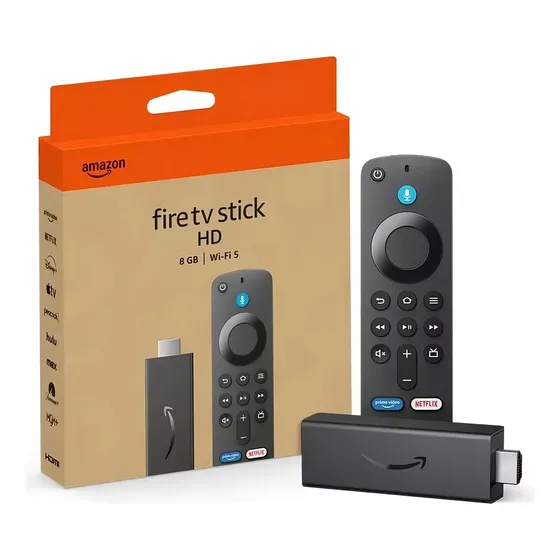 Amazon Fire TV Stick HD 4ª Gen Preto 8GB 1GB WI-FI 5 (2024)