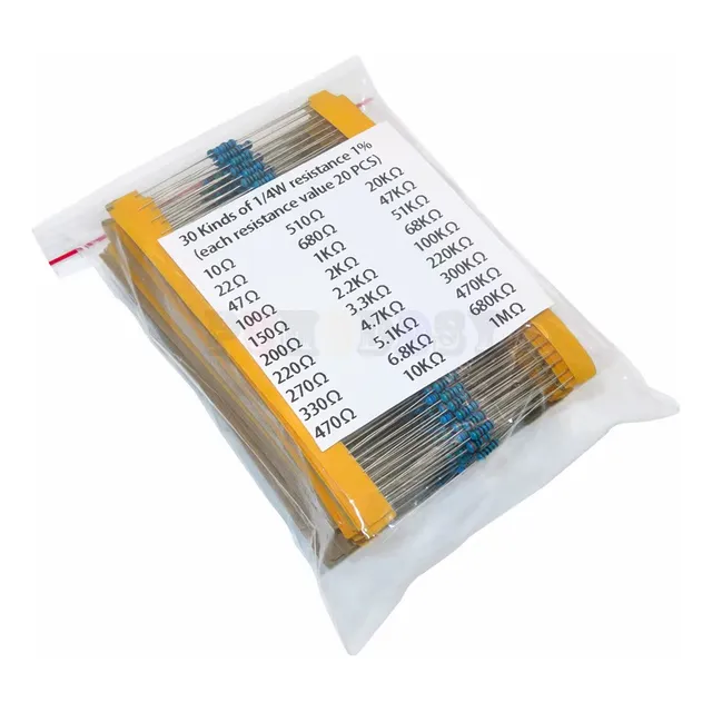 Kit X600 Resistencias O Resistores, 30 Valores, 20 De C/u