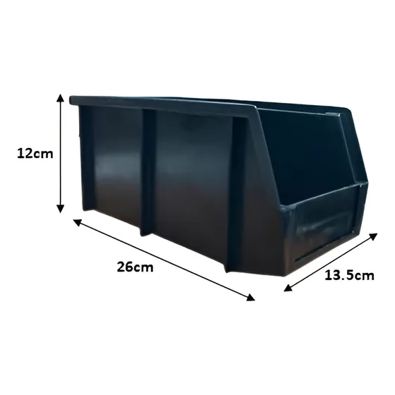 Caja Apilable Organizadora Mediana 26.5 X 13.5 X 12.5 Negro 