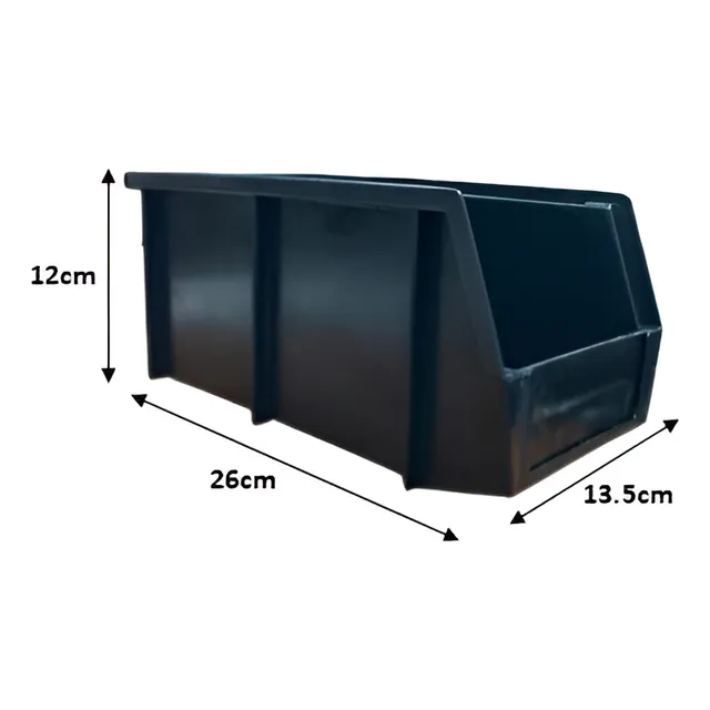 Caja Apilable Organizadora Mediana 26.5 X 13.5 X 12.5 Negro 