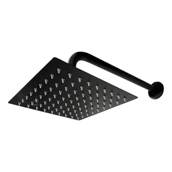 Regadera Ducha Cuadrada Tipo Lluvia 8 Pulgadas Negro
