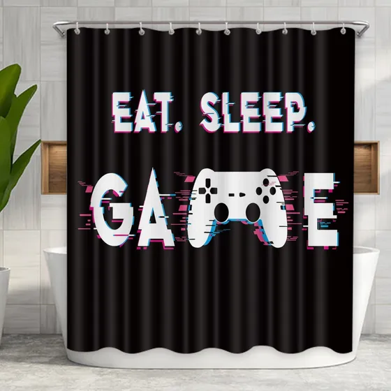 Leowefowa Juego Cortina Ducha Videojuego Para Comer Dormir X