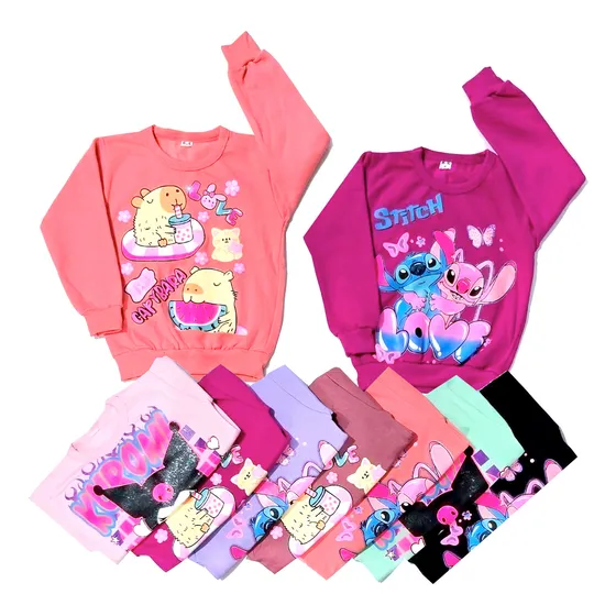 Buzo Estampado  Friza Liso Personajes T4 A 14 Pack X 3 Surti