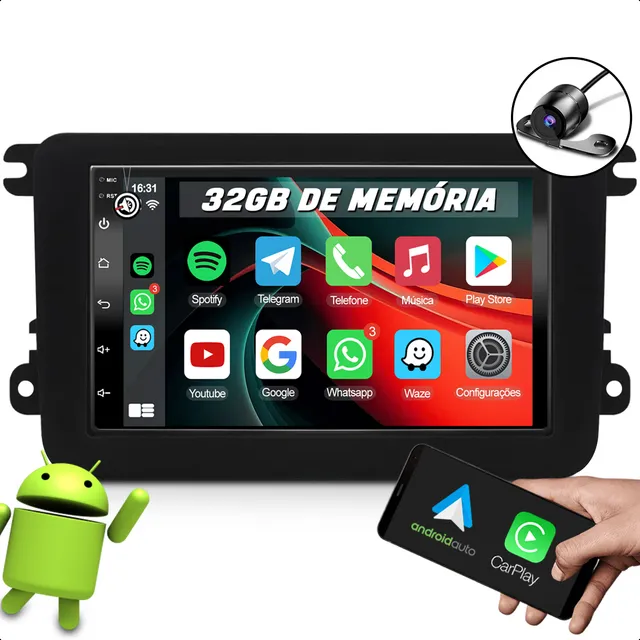 Central Multimídia Android 13 2 Din Com Moldura Gps Wi-fi