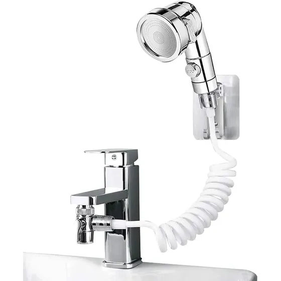 Kit Ducha Tipo Telefono Bidet Llave Arresto Doble Acero Inox