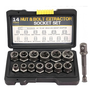 Juego Extractor De Tornillos Y Tuerca 14 Piezas Juego Extractor De Tornillos Y Tuerca 14 Piezas