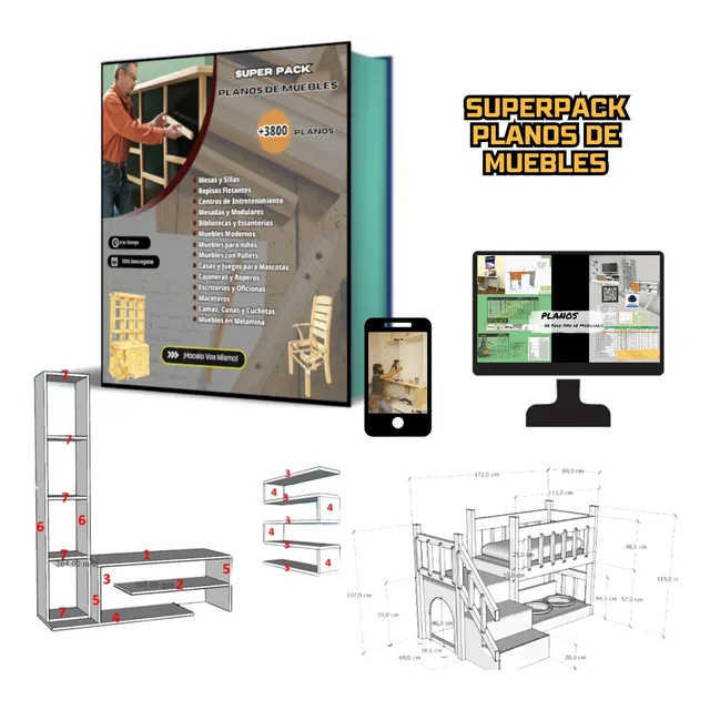 Superpack De Planos De Muebles De Madera De Todo Tipo +3800
