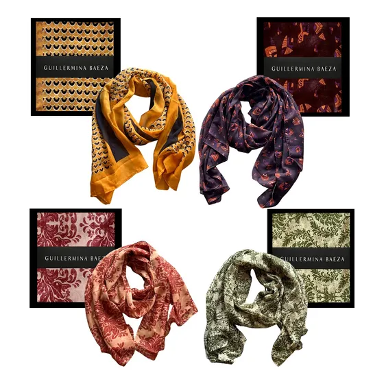 Pashminas Guillermina Baeza Poliester Pack 2 - 4 Pashminas