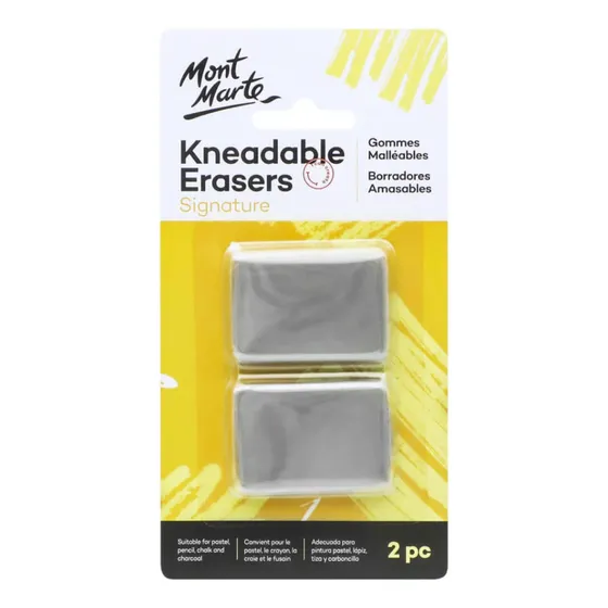 Set 2 Gomas De Borrar Moldeable O Amasable Mont Marte Color Gris
