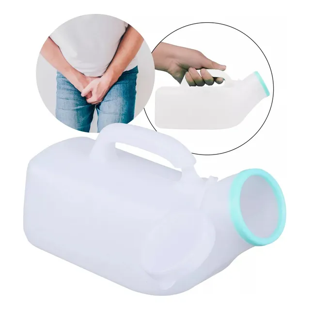 Pato Urinario Masculino Portatil Con Tapa 1200ml Cuello Cort