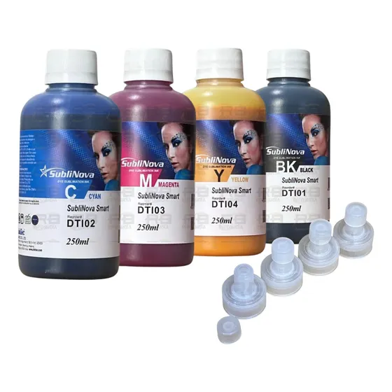 Tinta Inktec Sublimatica 4x250ml + 4 Bicos Ecofit Tinta Cyan Magenta Yellow Black