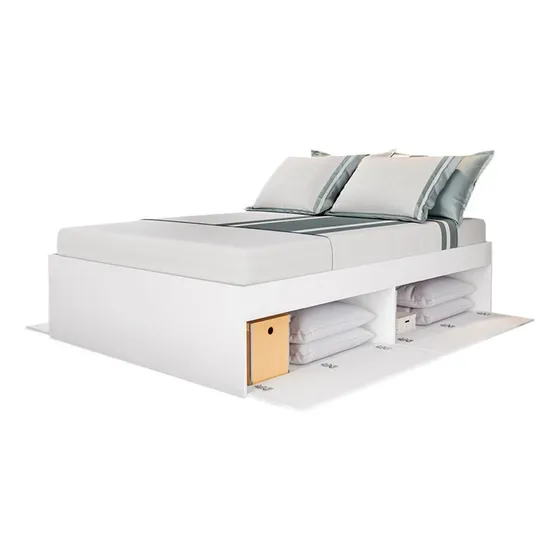 Cama Con 4 Puertas 2 Plazas, Tokio - Ártico Color Blanco