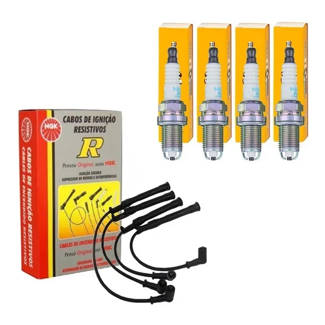 Kit Vela + Cabo Ngk Clio 1.0 8v 2000 2001 2002 2003 2004