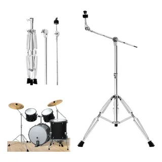 Estante De Prato P/ Bateria Girafa Reforçado Ajustável 147cm Prateado