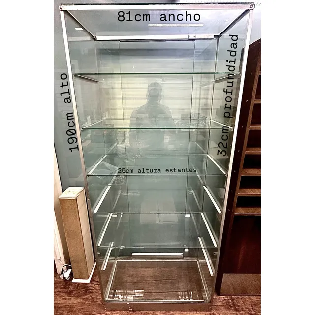 Vitrina Exhibidor De Vidrio 190x81x32cm Ideal Comercio