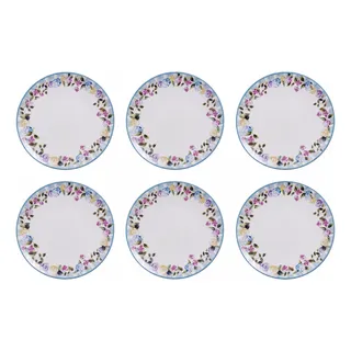 Tramontina Conjunto 6 Pratos Rasos Decorado 25 Cm Aura Tramontina