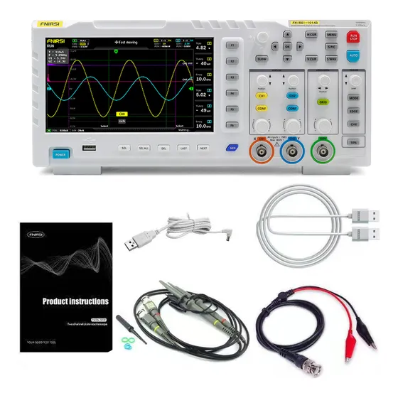 FNIRSI-1014D Osciloscopio digital portátil de 7" 100 MHz 2 canales con generador de señales