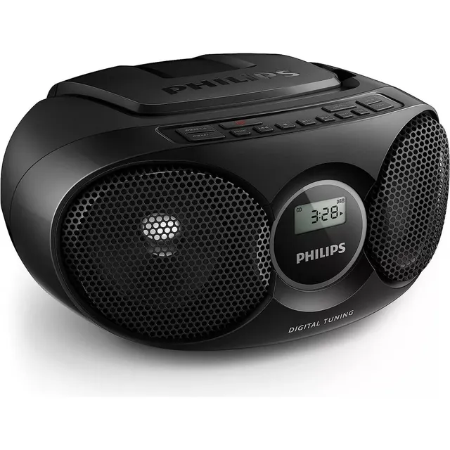 Philips Az318 Portable Cd Player Usb Boombox: Graves Dynamic Refuerzo, Radio Fm, Auxiliar Input, Compact Design, Ca Feil Controls.