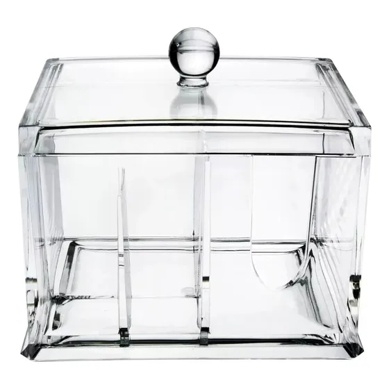 Organizador Acrilico 4 Divisores C/tapa Porta Wipes Multiuso