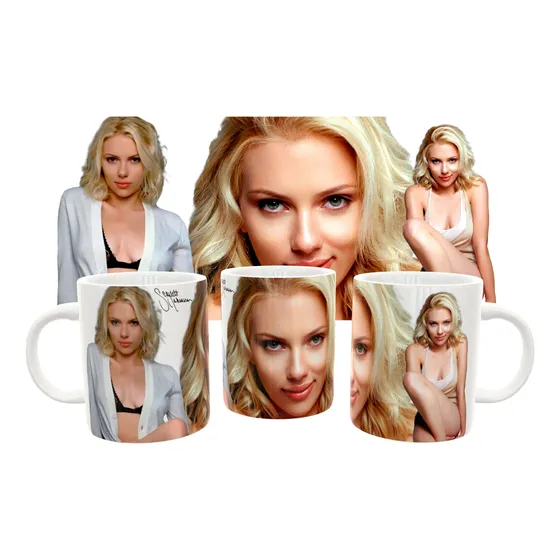 Sexy Taza De Café Cerámica 325 Ml 11oz Premium Regalo Blanco Scarlett Johansson