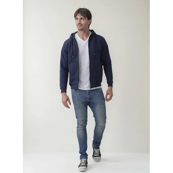 Campera Hombre Capucha Friza Invierno