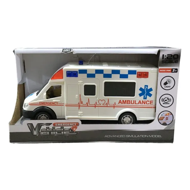 Camion Ambulancia Juguete Con Luz Y Sonido En Caja