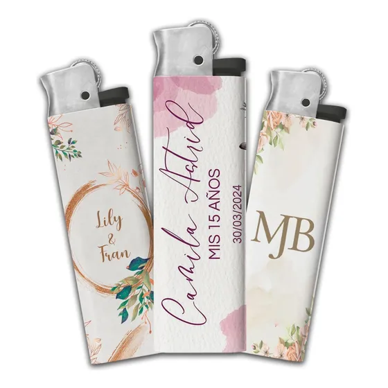 50 Recuerdos Encendedor Personalizado Para Bodas, Xv Años 