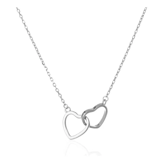Collar Cadena Y Dije Corazon Mujer Plateado Acero Quirurgico