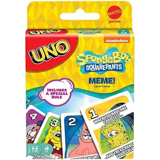 Uno Bob Esponja Meme Juego De Cartas Original Mattel Games