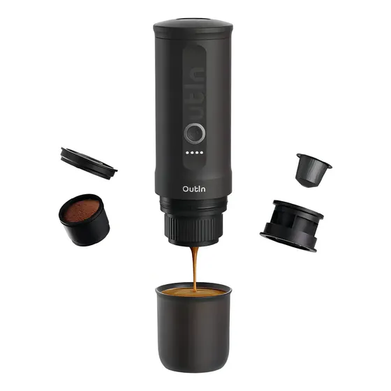 Cafetera Espresso Portátil Outin, Recargable, 80 Ml Color Negro