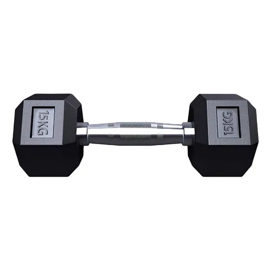 Halter Hexagonal Cromado Academia 15kg P/ Musculação Treino