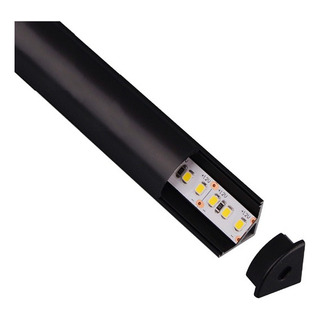 Perfil Negro Aluminio Esquinero Muebles En Esquina Sin Led Perfil Negro Aluminio Esquinero Muebles En Esquina Sin Led