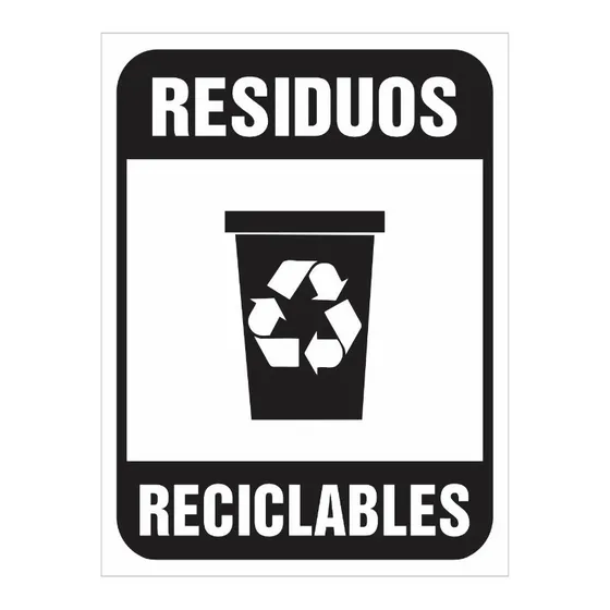 Cartel Solo Residuos Reciclables 22x28 Alto Impacto