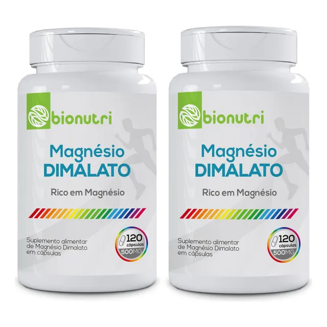 Kit 2x Suplemento Magnésio Dimalato 120 Capsulas - Bionutri