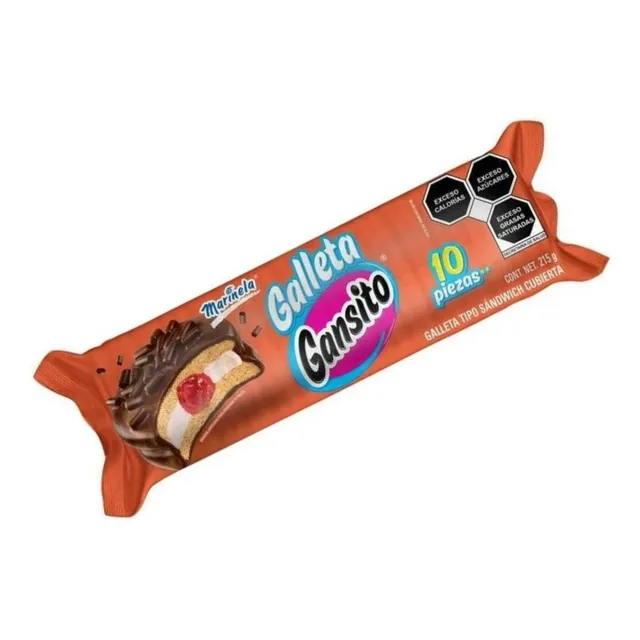 Galletas Marinela Gansito 1 Paquete Con 10 Pzas