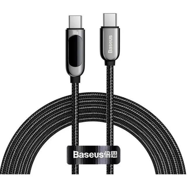 Cable Baseus 100w 2m Pantalla Digital 5a Usb C - Usb C