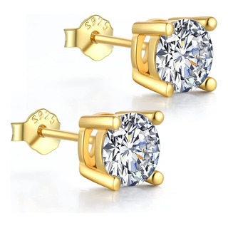 Aretes De Tuerca De Circonita Cúbica De Plata De Ley Chapada Aretes De Tuerca De Circonita Cúbica De Plata De Ley Chapada