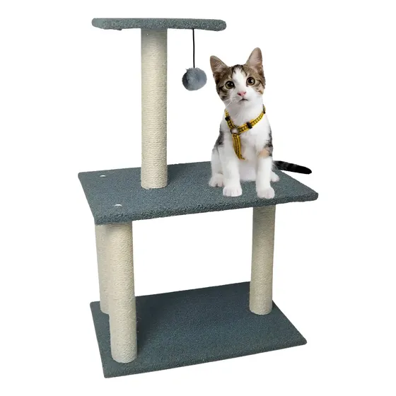 Torre Arranhador Gato Sisal Com Brinquedo 3 Andares Grande