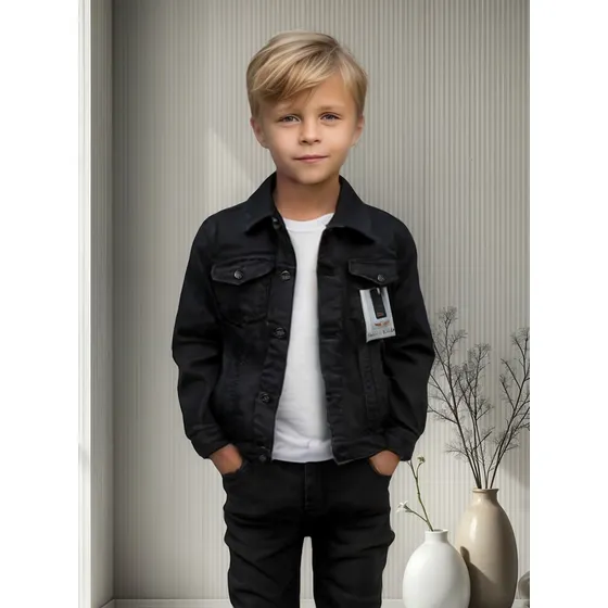 Jaqueta Casaco Blusa Jeans Elastano Infantil Menino Juvenil