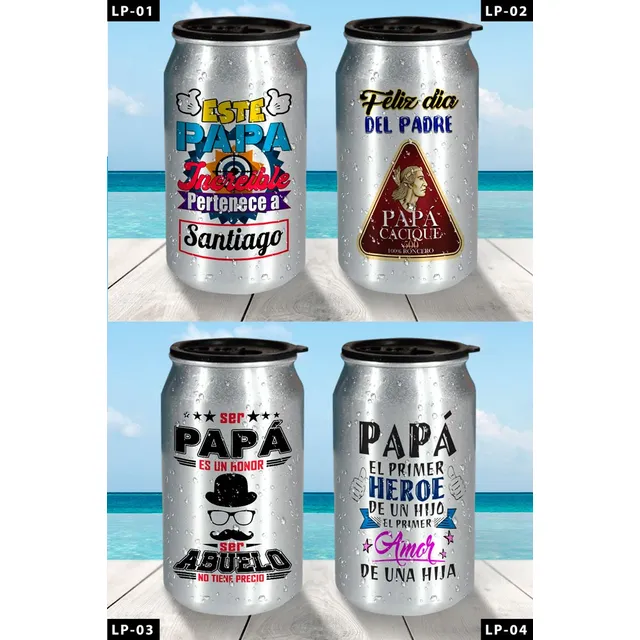 Lata Tipo Vaso De Aluminio Dia Del Padre, Madre,  Eventos